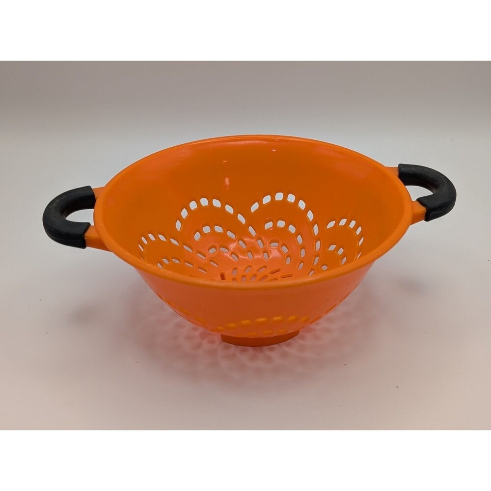 Farberware Classic Mini Colander Orange 6" Plastic Strainer Soft Grip Handles
